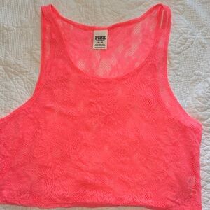 PINK Victoria's Secret Coral Lace Top